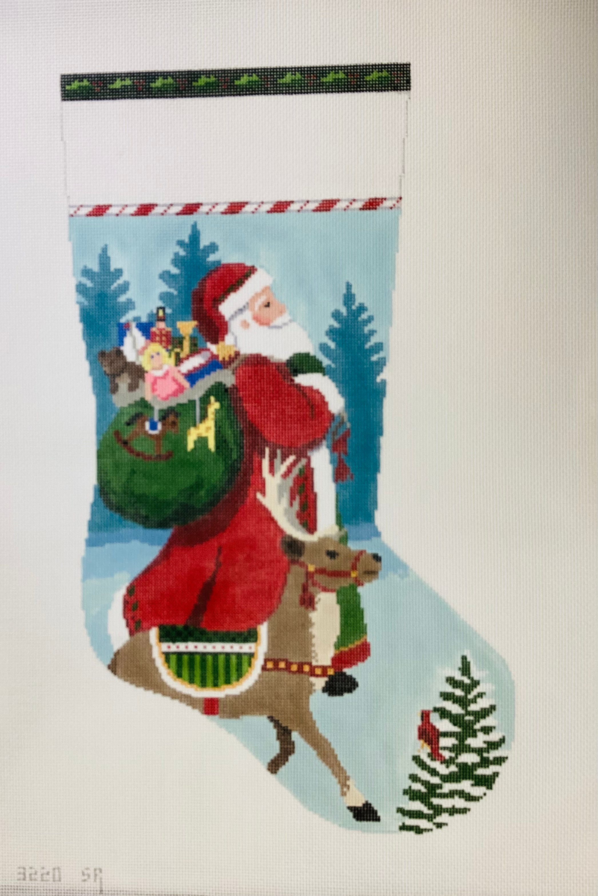 Santa Christmas Needlepoint Stocking – MACJACLLC