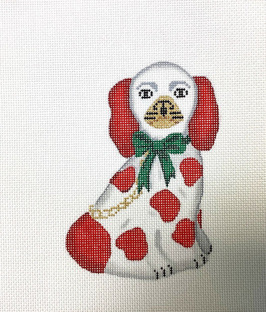 Mini Staffordshire Dog - Red and Green