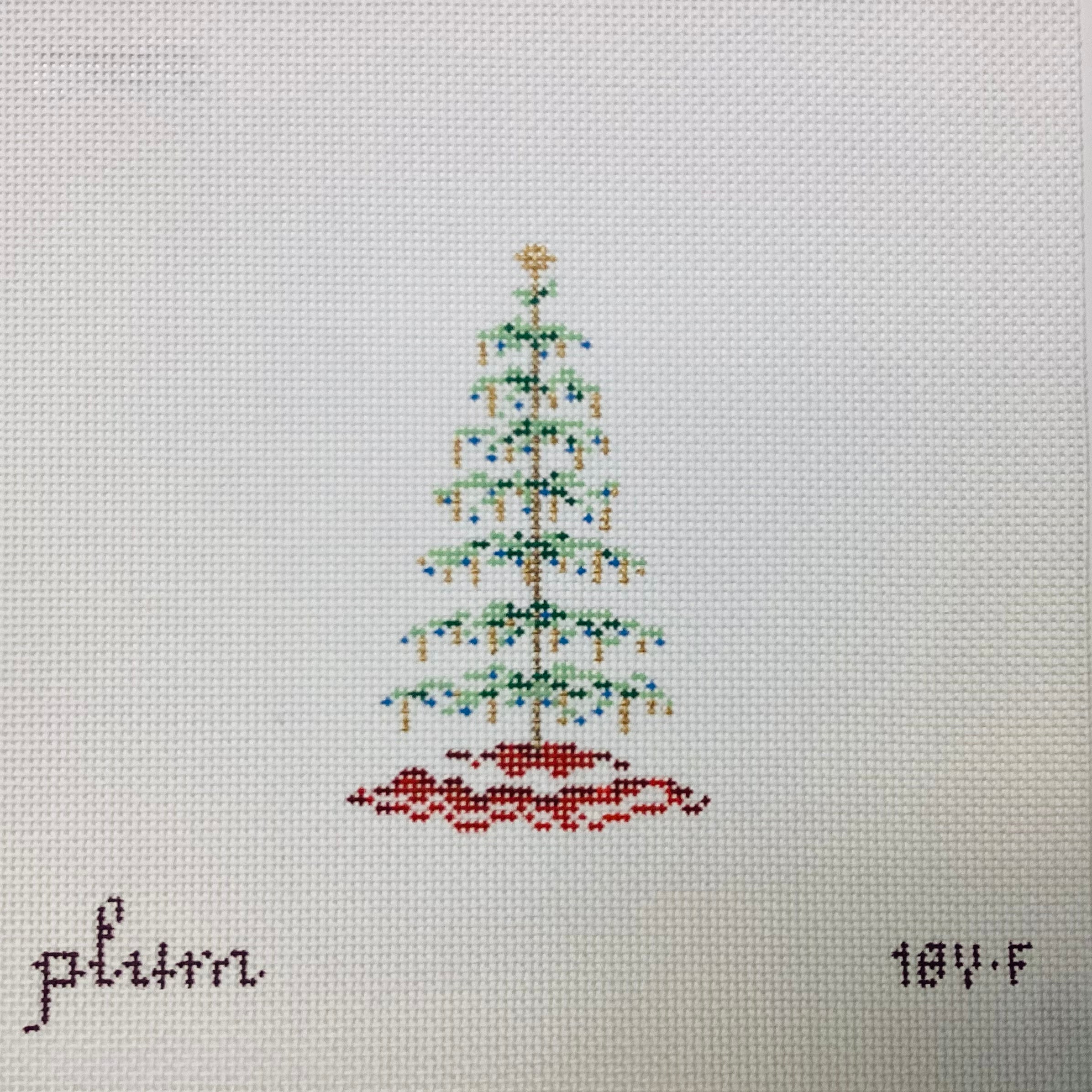 Bourbon Christmas tree top needlepoint canvas