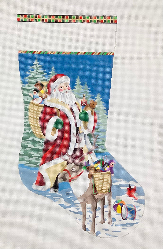 Santa Reindeer and Toys Stocking