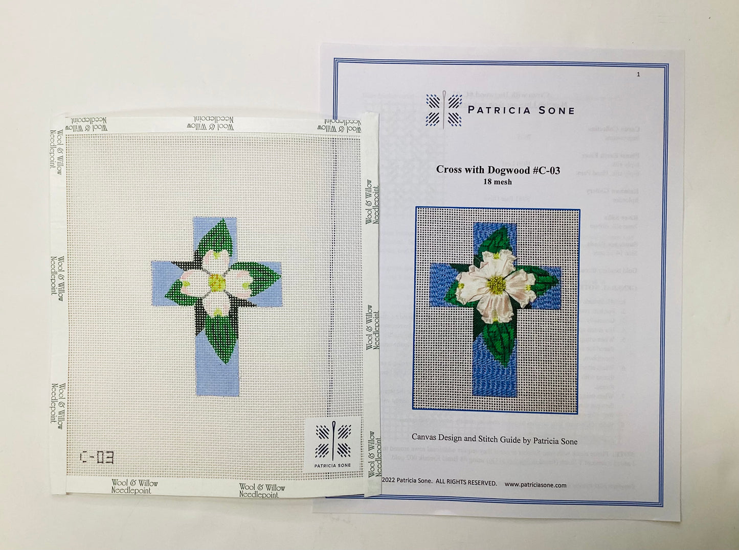 Cross with Dogwood with Stitch Guide