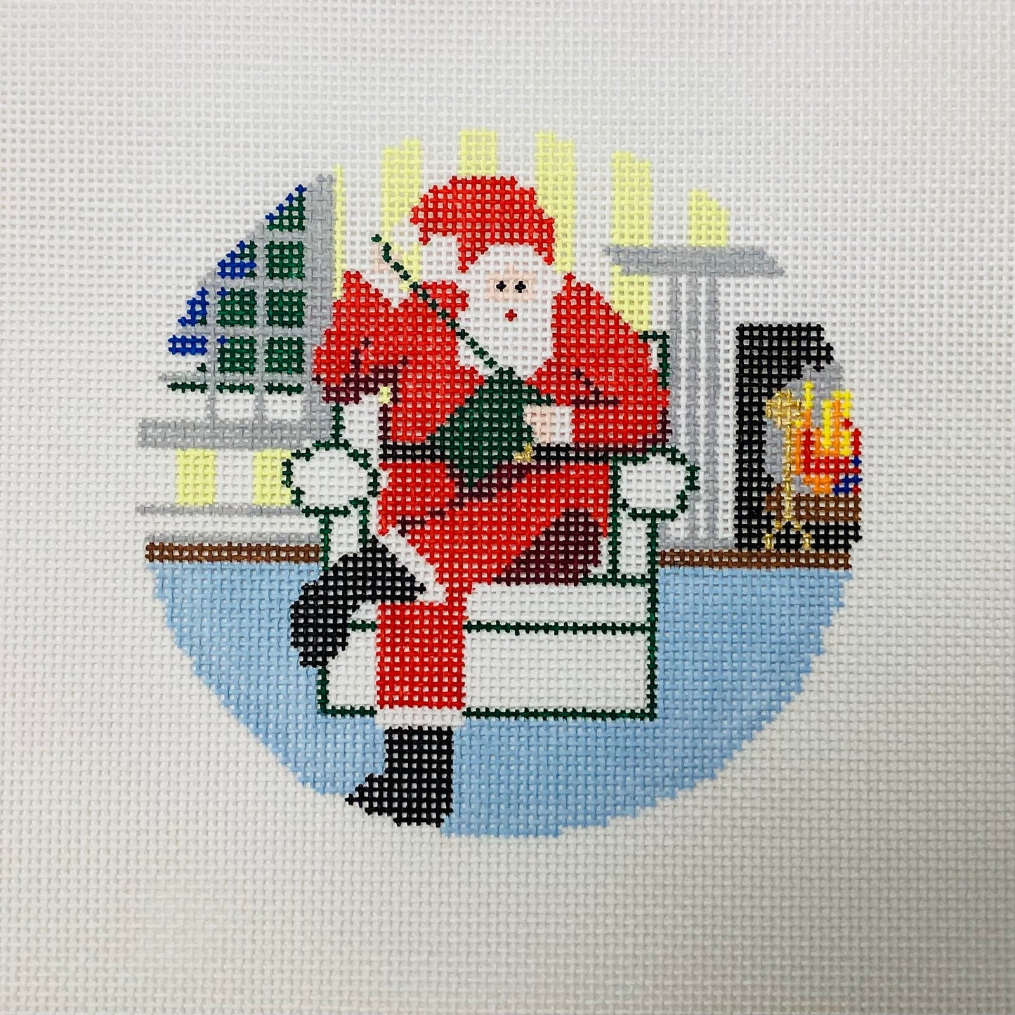 Sporty Santa - Needlepointing