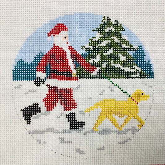 Sporty Santa - Dog Walking Santa (Yellow Lab)