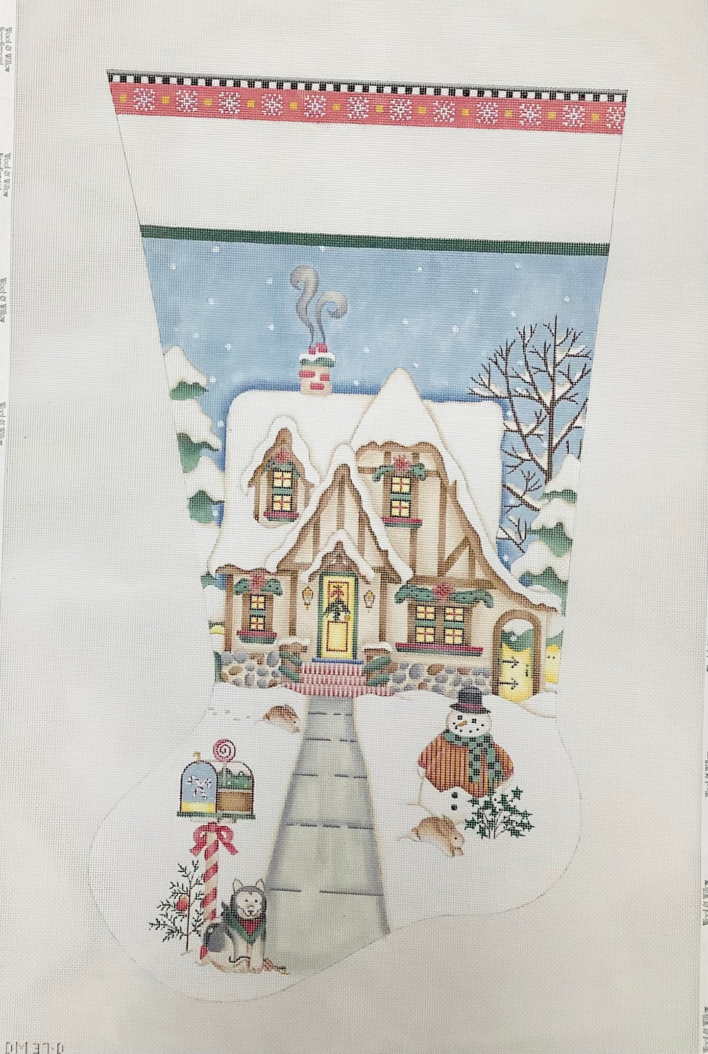 Tudor Snow Cottage Stocking