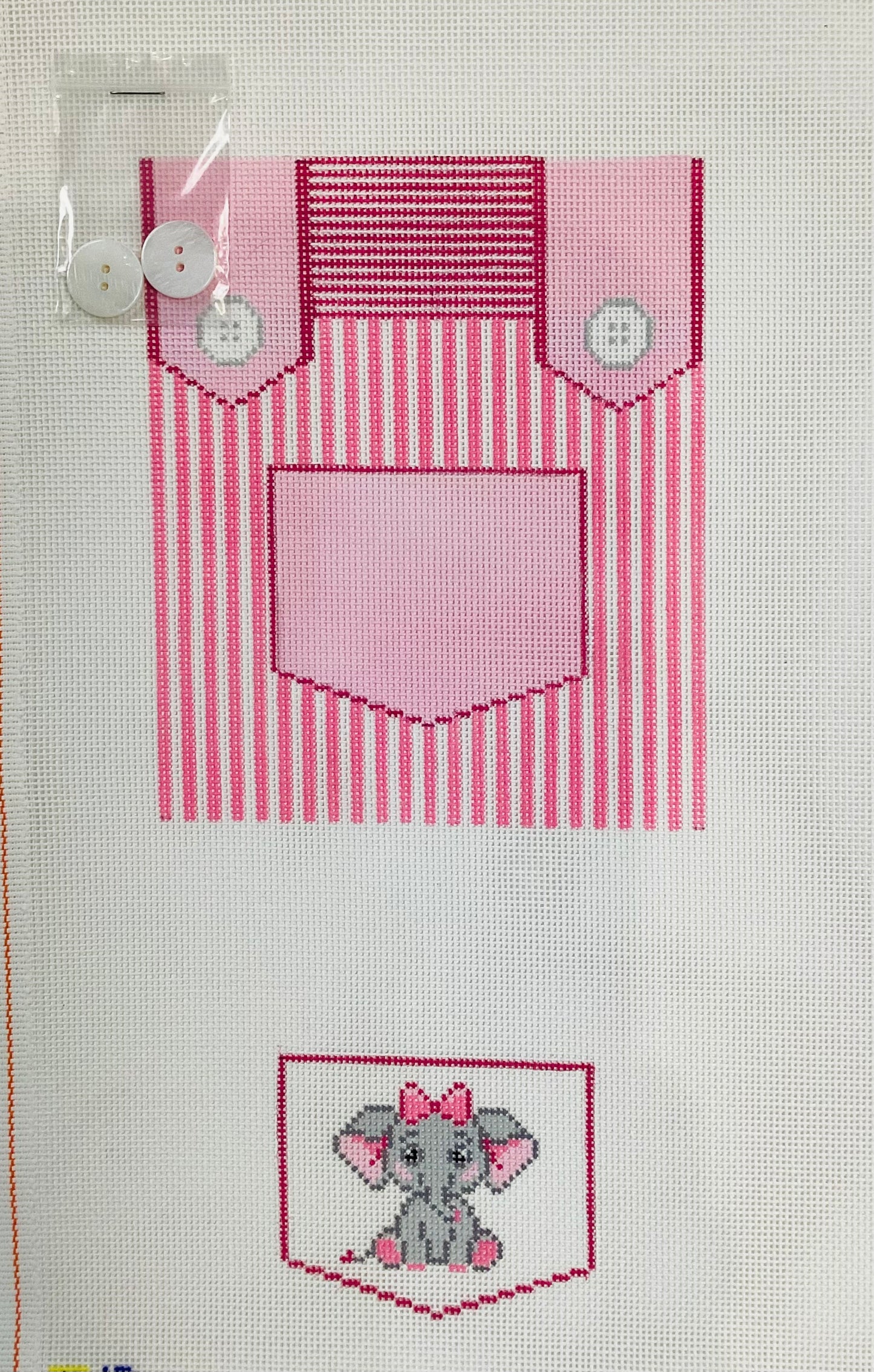 Overalls - Pink with Elephant Pocket