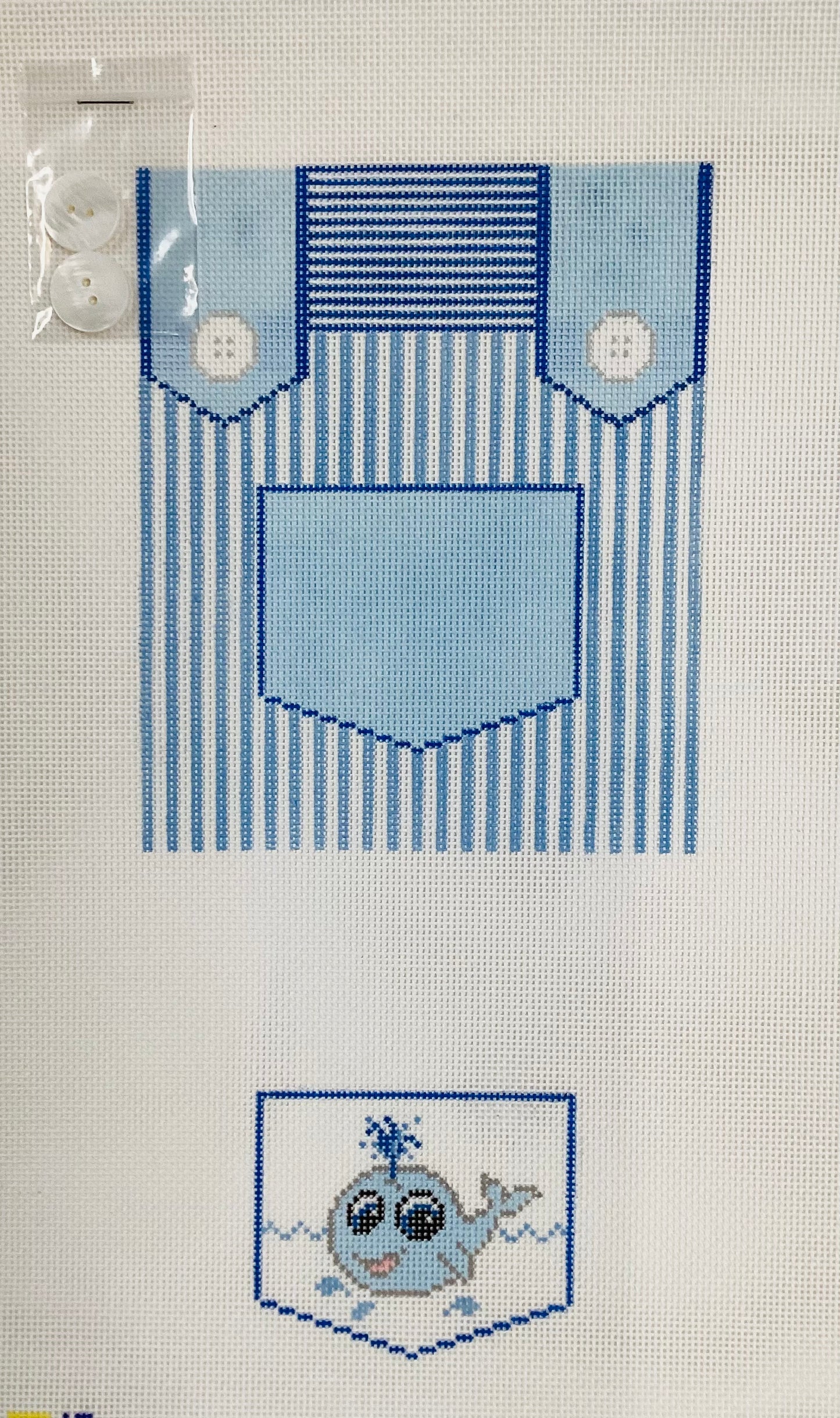 Overalls - Blue with Whale Pocket