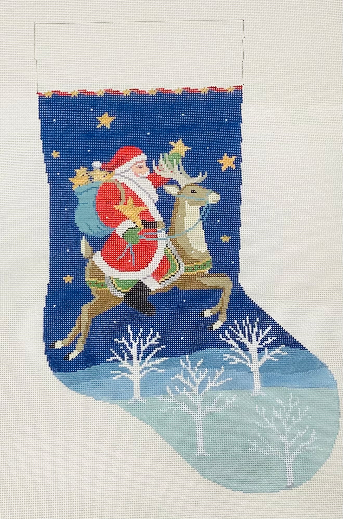 Santa Collecting Stars Stocking