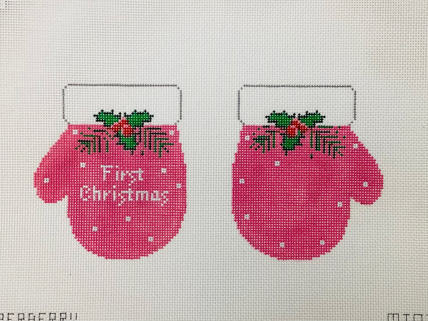 First Christmas Mittens Pink