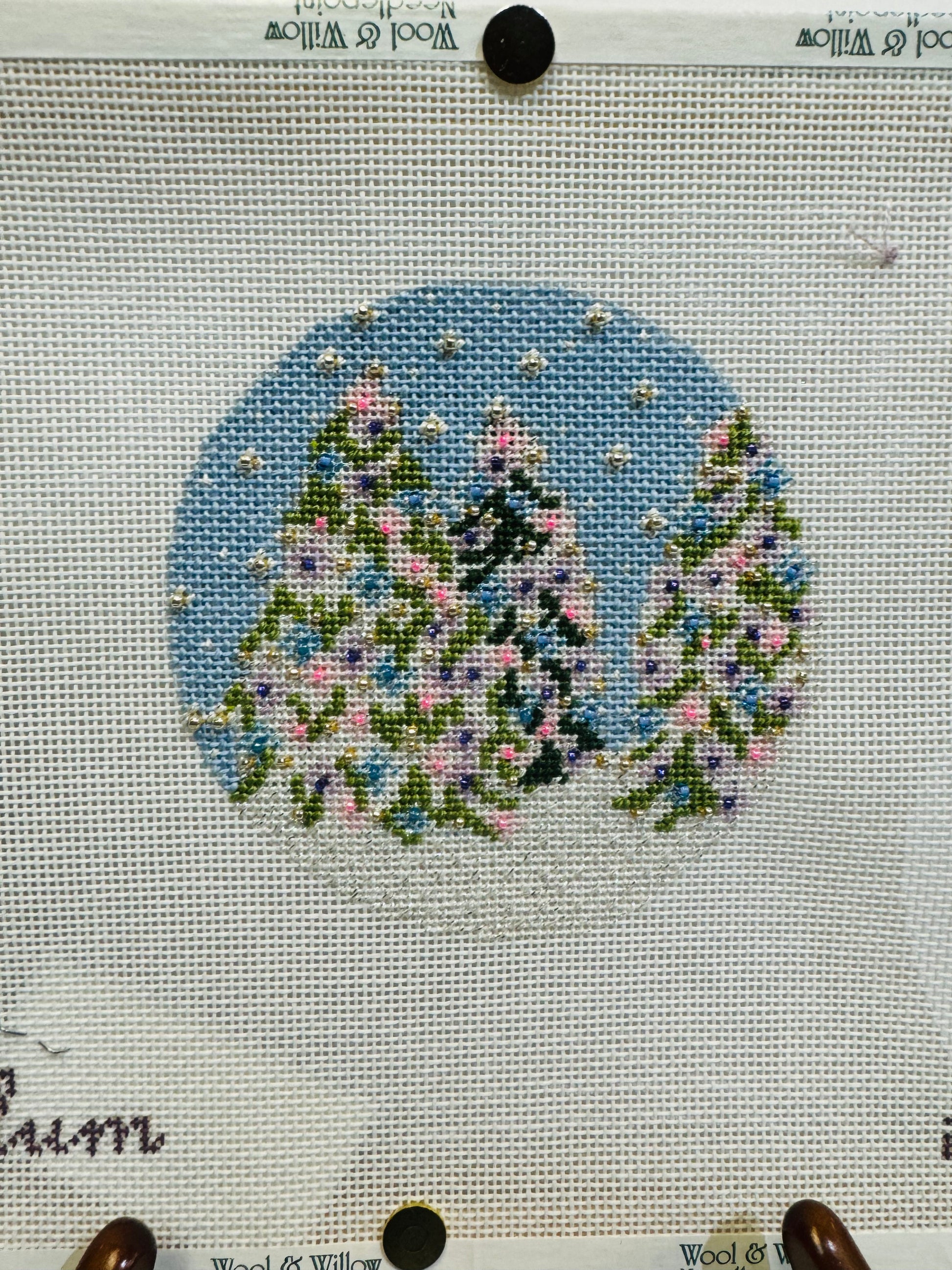 December Trees by Plum Stitchery! – Wool and Willow Needlepoint